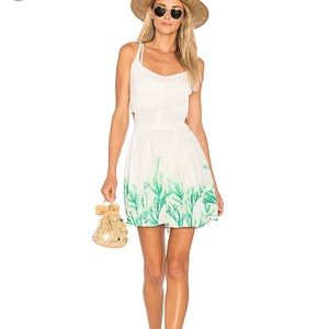 Free People green and white flowy boho dress